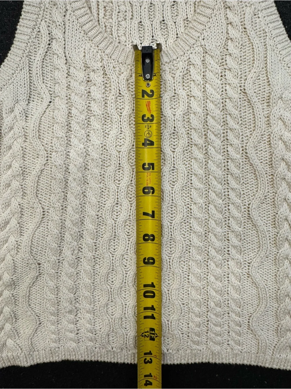 Free People High Tide Cable Tank Ivory L Granola Fall Layering Top Chunky Knit